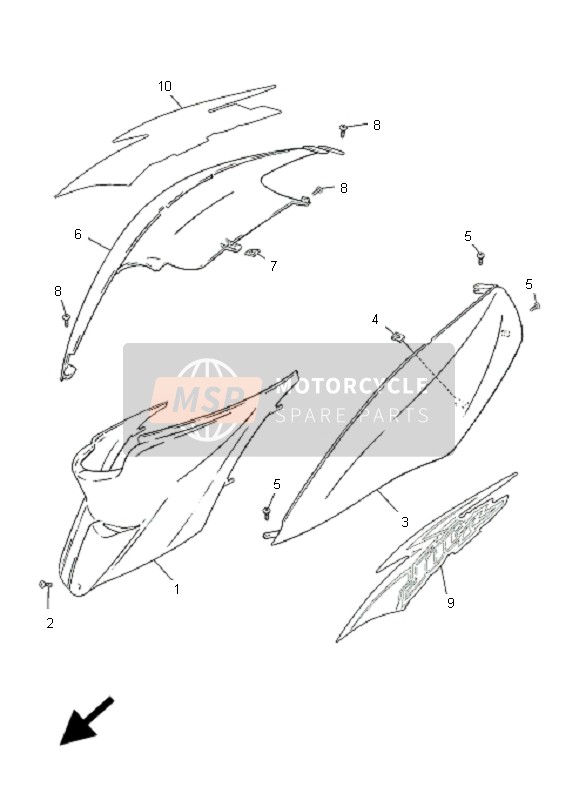 5RWF1731000M, Cache Laterale, Yamaha, 0